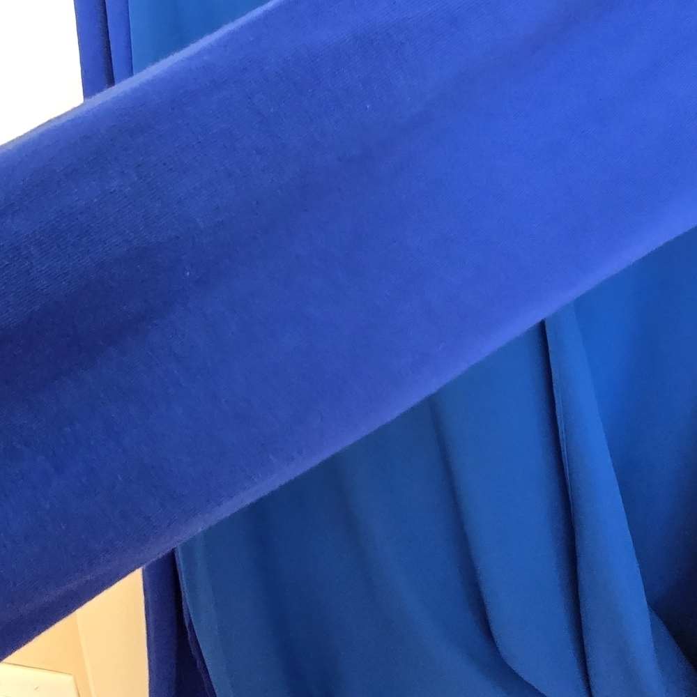 Vince Camuto Royal Blue Fauz Wrap Drape Blouse - Picture 3 of 4